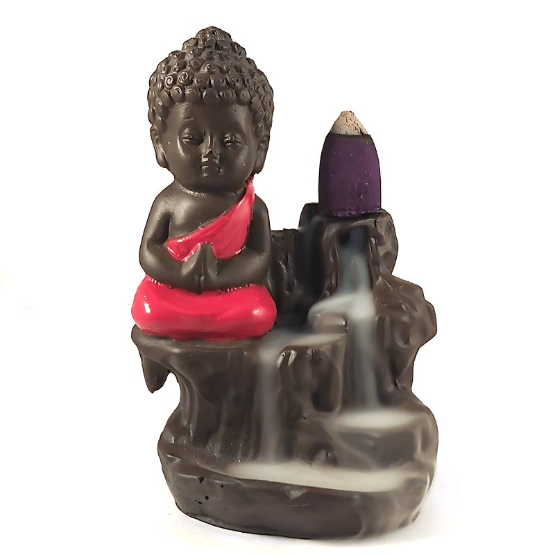 Buddha with Smoke Backflow Decor Showpiece Gift Items Red 2