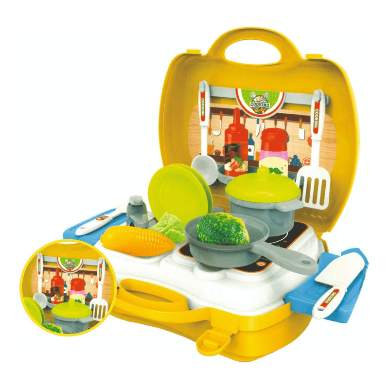 Kitchen Set Cooking Toy with Briefcase and Accessories