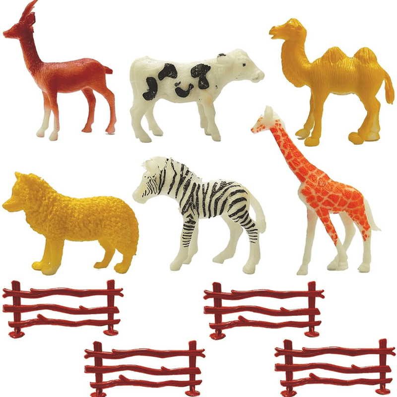 Realistic Wild Safari Animal 6 PCS Figurines Zoo Animal Playset