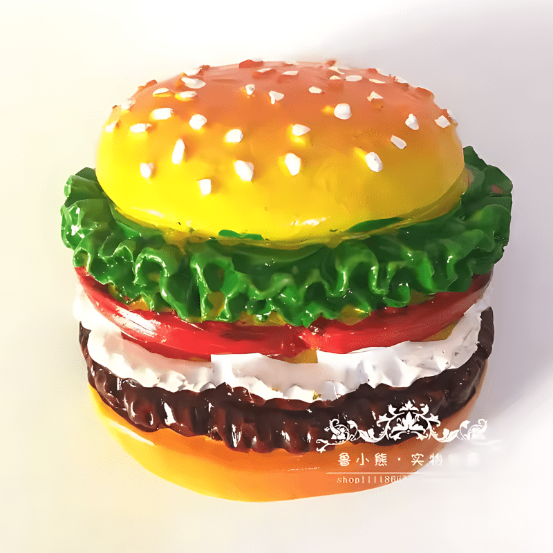 Cute Handicrafted Burger Poly Resin Fridge Magnet 1