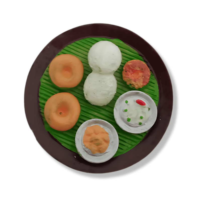 Idli With Plate Fridge Magnet