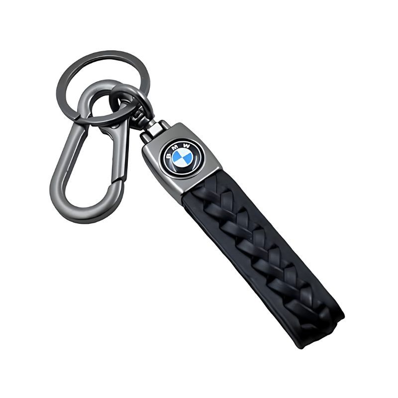 BMW Stylish Black Leather Keychain