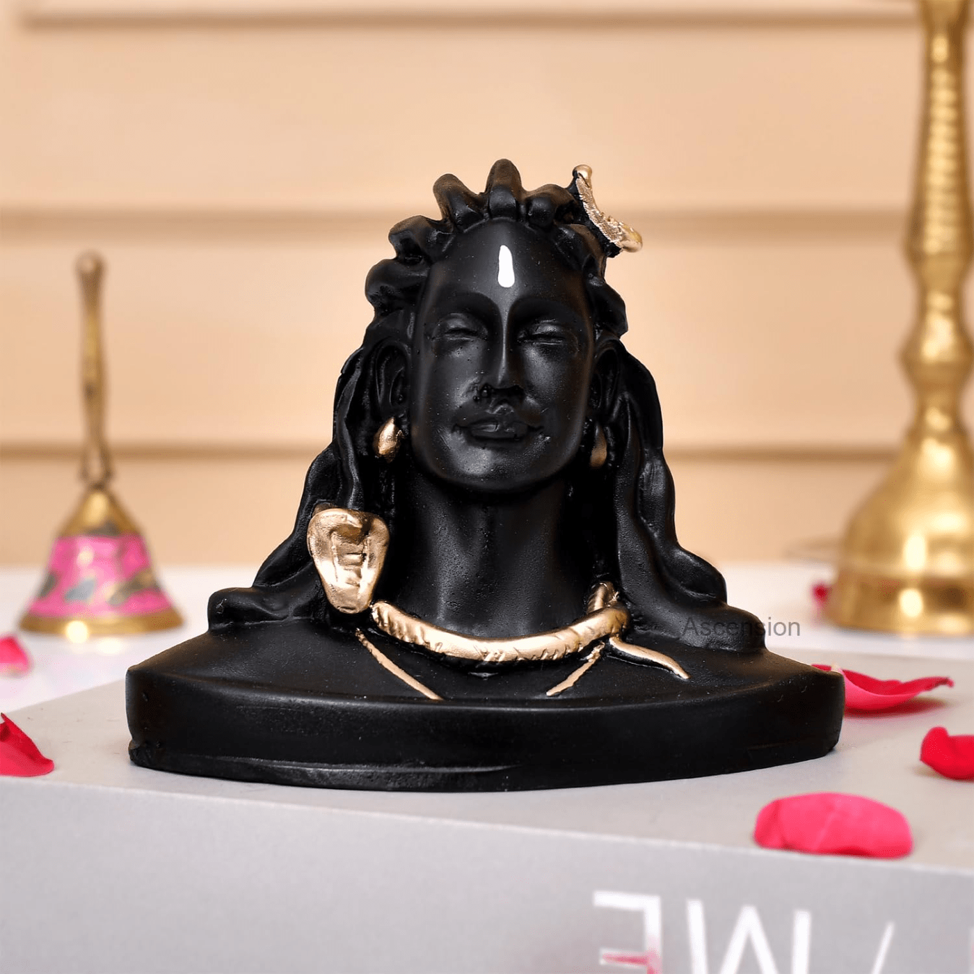 Black Adiyogi Lord Shiva Adiyogi Statue for Car Dash Board RG9