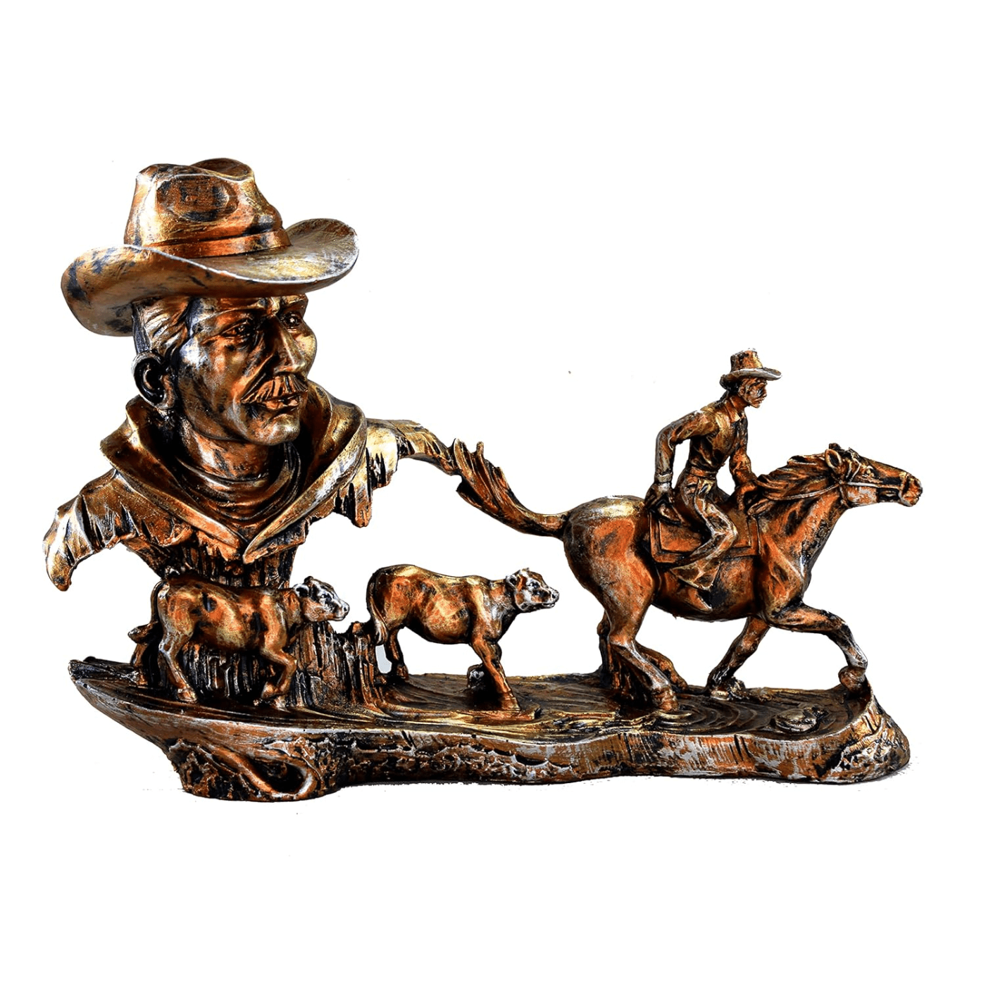 Cowboys with Horse Decorative Sculpture Showpiece (RM3)