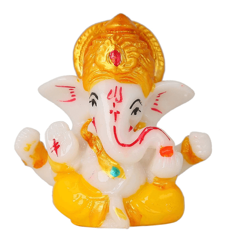 Lord Ganesha Idol in Marble Material