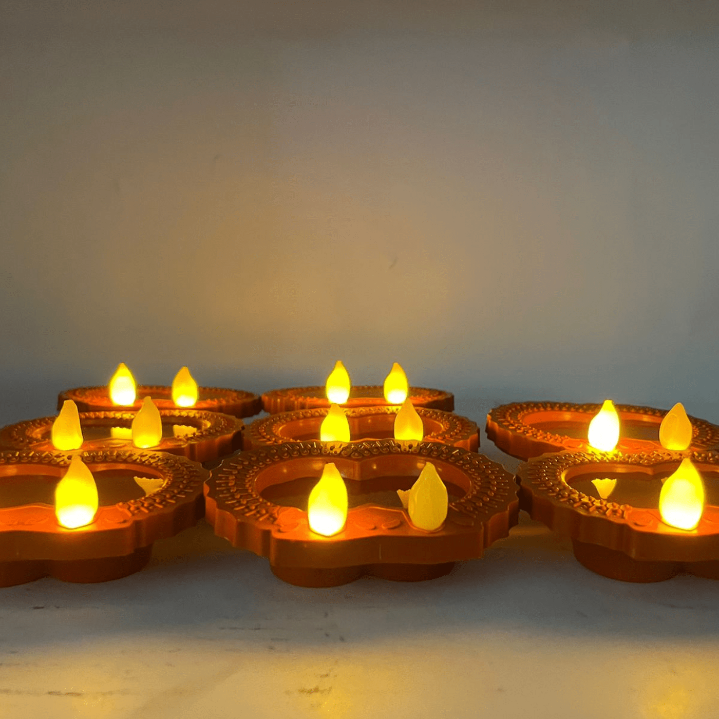 Plastic Water Sensor Led Double Diyas Candle With Water DL4