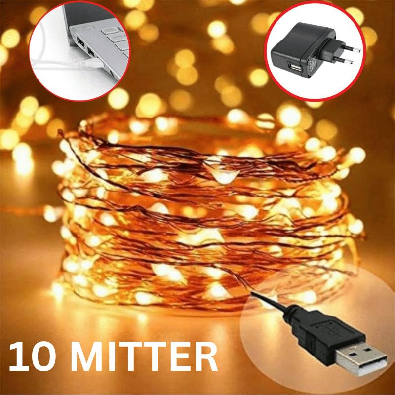 10M USB Powered Led Light for Diwali Warm White