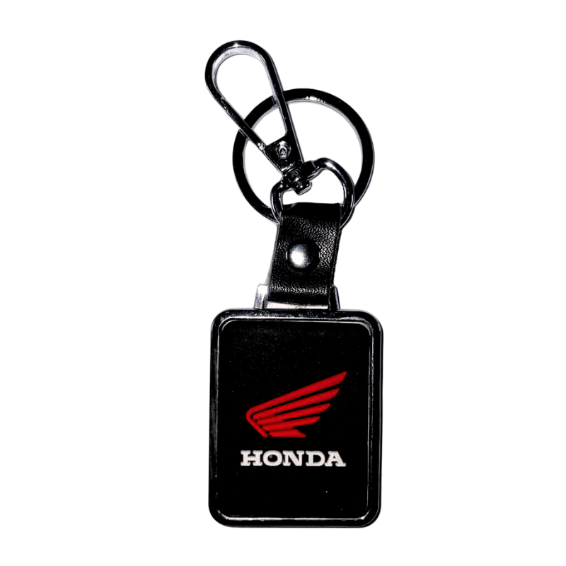 Honda Red Rubber Metal Double side Keychain K53