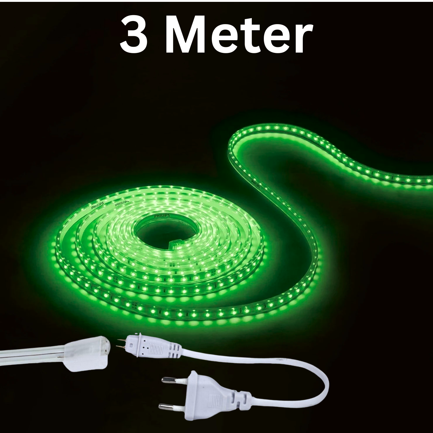 Waterproof green rope LED light for indoor and outdoor decoration.