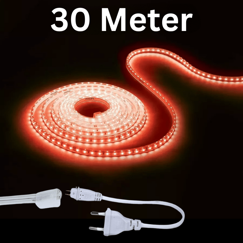 Red waterproof LED rope light for festive home and outdoor decoration