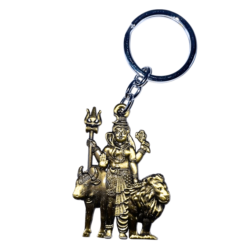 Lord Shiva Parvati Ardhnarishwar metal keychain K25