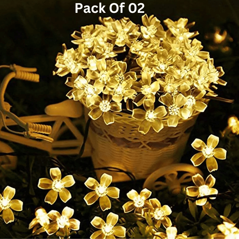 Silicon Flower String Light Warm White Pack 2