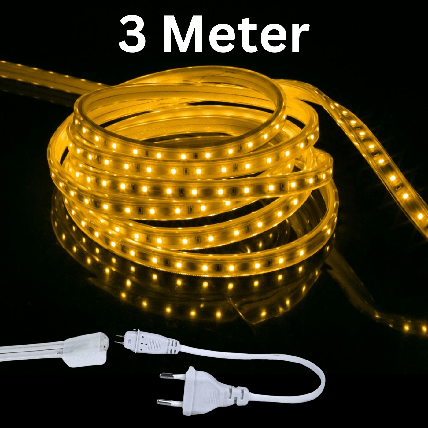 Yellow led Rope Light Bundle 3 meter