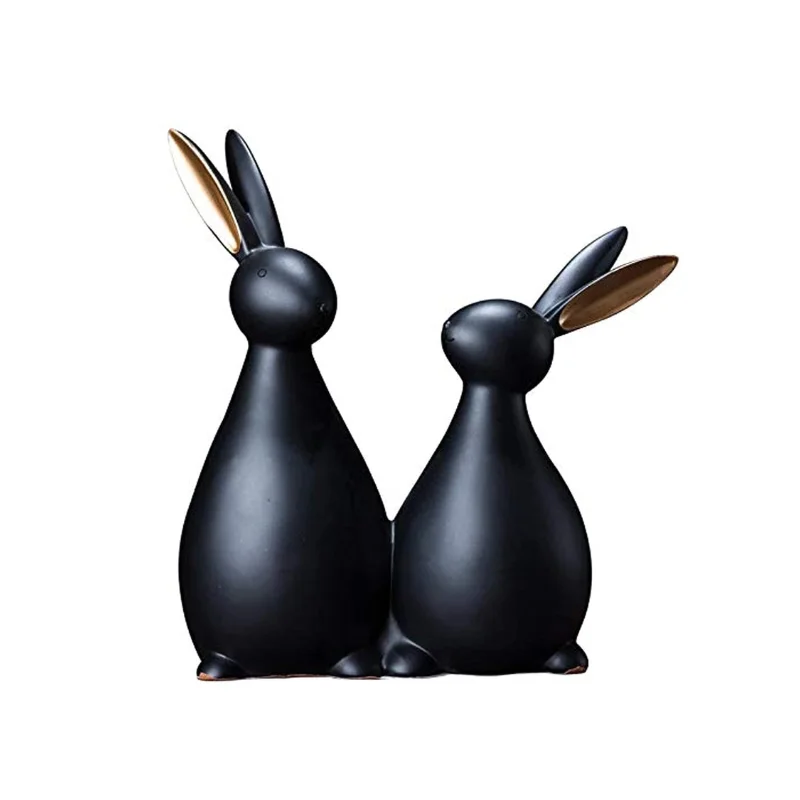 Charming Resin Rabbit Figurines for Home Decoration